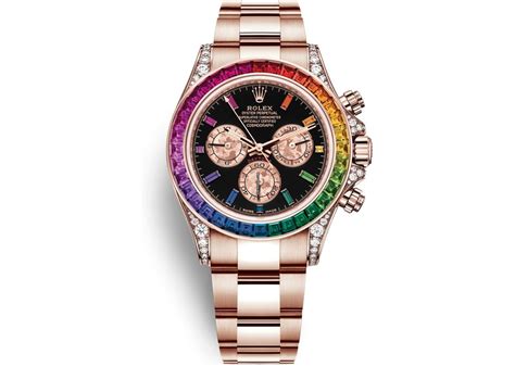 rolex daytona rose gold rainbow baguette & dial|Rolex 116595rbow price.